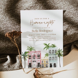 Havana Nights Birthday Invitation Template, Havana Nights Party Invite Printable, Cuban Birthday Invitation Instant Download Evite Skyline