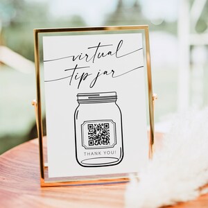 Virtual Tip Jar Sign, Virtual QR Code Sign Template, Editable Tips Accepted Sign Template, Printable Virtual Tip Jar Venmo Payment | MIA