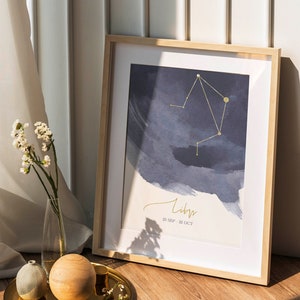 Wall Print: Zodiac, Libra, Libra Constellation, Libra Poster, Astronomy Poster, Zodiac Constellation Poster, Boho Decor, Star Sign, Download