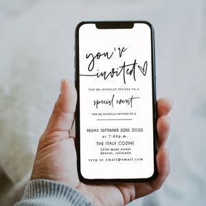 Modern Special Event Invitation, Modern Business Text Invitation, You&#39;re Invited Invitation Template, Family Reunion Text Evite