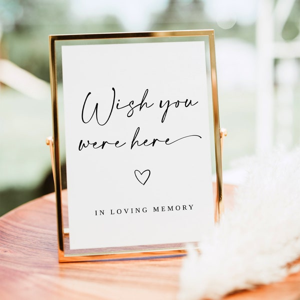 In Loving Memory Sign Wedding, In Loving Memory Sign, Wish You Were Here Sign, Watching From Heaven Sign, Wedding Signs Decor