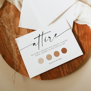 Hochzeit Farbpaletten Karte, Hochzeit Farbpaletten Karte, Hochzeitsgäste Attire Karte, GästeKleid Code Wunsch Einlage, Hochzeitseinlage | MIA