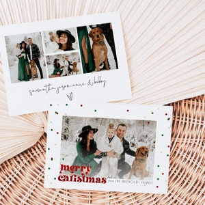 Bearbeitbare Weihnachtskartenvorlage, moderne Weihnachtskarte, minimale Fotokarte Weihnachten, moderne Feiertagskartenvorlage, Weihnachtsfotokarten