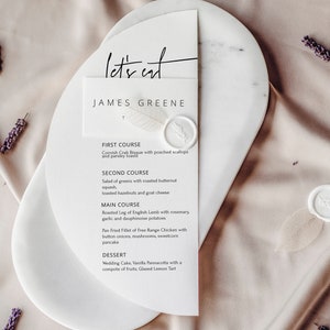 ELLIA | Minimalist Half Moon Menu Template, Modern Half Circle Menu Editable, Arched Wedding Menu, Arched Menu Dinner, Rehearsal, Engagement
