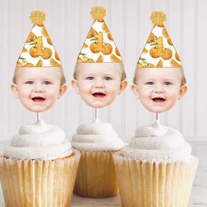 Orange Cupcake Topper Printable, Little Cutie Orange Cupcake Toppers, Orange Fruit Cupcake Toppers, Citrus Party Decorations DIY