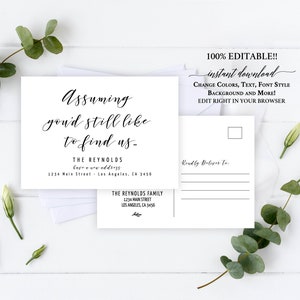 New Home Announcement Postcard, Moving Announcement Cards, New Address, Printable, Template, We&#39;ve Moved Postcards, New House Postcard