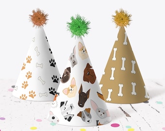 Pawty Birthday Hats, Pawty Birthday Decorations, Dog Birthday Party Hats, Birthday Party Hats Customize, Birthday Party Hats for Kids