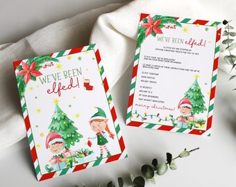 Editável Sinal de Você Foi Elfo, Modelo Fomos Elfos, Jogo de Guloseimas de Natal do Vizinho, Modelo de Jogo de Elfo de Natal, Noite de Natal