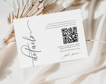 SIERRA | Details QR Code Insert Card, Wedding Details Card QR Code, Accommodation Transport Card, Ceremony Information Enclosure Wedding