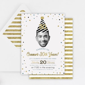 Birthday Invitations for men, 30th Birthday Invitation, ANY AGE, Printable Birthday Invitation, Adult Birthday, 40th, 50th, 60th, 70th, 80th