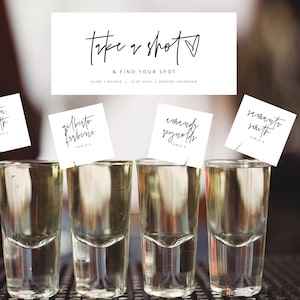 ELIA | Modèle de plan de table en verre à liqueur, modèle de plan de table en champagne, cartes de place carrées modernes, cartes d&#39;escorte d&#39;invité, fête de mariage
