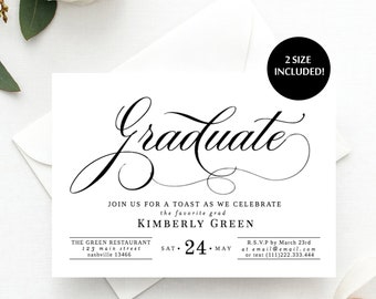 graduation invitation template etsy graduation invitations printable