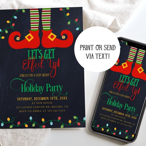 Let's Get Elfed up Party Invitation Christmas Party - Etsy Let's Get Elfed up Party Invitation Christmas Party - Etsy