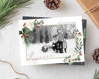 Christmas Card Templates for Photographers, Christmas Photo Cards, Christmas Cards With Photo, Christmas Photo Card Instant Download
