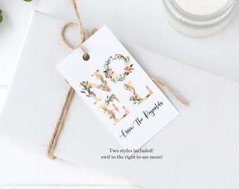 Christmas Tag Template, Personalized Christmas Favor Tag Printable, Instant Download, Merry Christmas Tags, Editable Christmas Tags Template