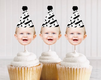 Halloween Cupcake Toppers Printable, Ghost Cupcake Toppers, Little Boo Birthday Decorations, Editable Halloween Cake Toppers with Photo DIY