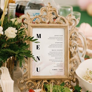 Wedding Menu Template, Modern Menu cards Template, Minimal menu Template, Wedding Menu printable, Simple Menu printable, Party Menu