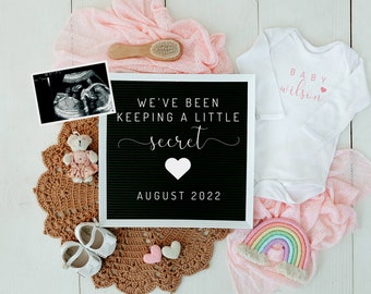 MILENA | Baby Girl Announcement for Social Media, Digital Pregnancy Announcement, It's a girl Gender Reveal. Baby Letterboard Instagram, DIY