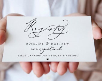 Modèle de carte d’enregistrement, carte d’enregistrement de mariage, insert de registre de douche nuptiale, téléchargement instantané de carte d’enregistrement, carte d’enregistrement de cadeaux imprimable