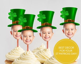 St Patrick's Day Decor, St Patricks Day CupCake Toppers, Printable Photo Cupcake Toppers, Cake Toppers, St Patricks, St Patricks Day Party