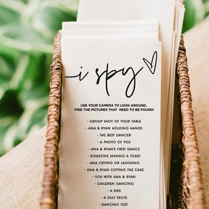 I Spy Wedding Game Template, I Spy Wedding Game Hashtag, Editable Wedding Games, Wedding Photo Hunt Game, Reception Wedding Hunt DIY