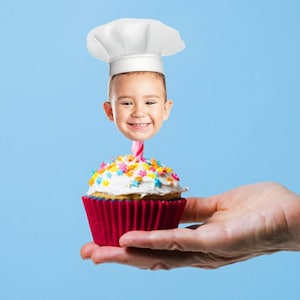 Chefs Hat Cupcake Toppers,  Chef's Hat Baker Party Birthday Cupcake, Cooking birthday party, Birthday Decorations Printable, Photo Cupcake