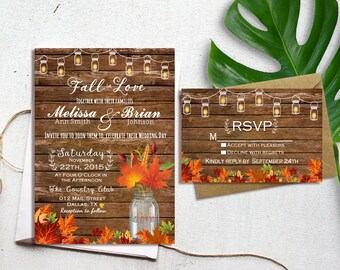 Fall Wedding Invitations Etsy