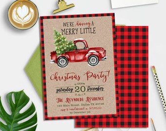 christmas invitations etsy