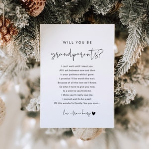 Werden Sie meine Großeltern Schwangerschaft Ankündigung, Elegante Schwangerschaft Enthüllung Gedicht, Großeltern zu sein Karte, Wir sind schwanger Gedicht DIY