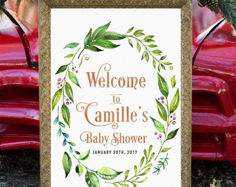 Boho Baby Shower Welcome Sign, Baby Shower Welcome Sign Printable, Bohemian Baby Shower, Personalized Baby Shower Welcome Sign