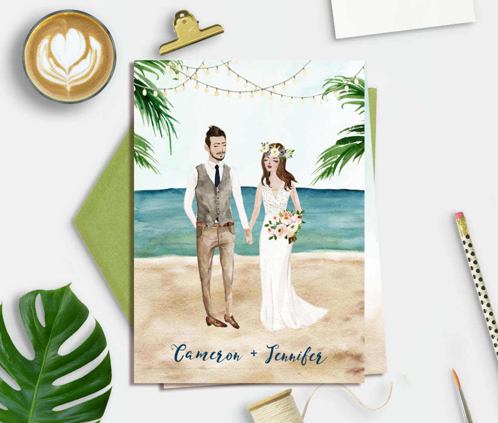 Beach Wedding Invitation. Destination Wedding Invitation - Etsy