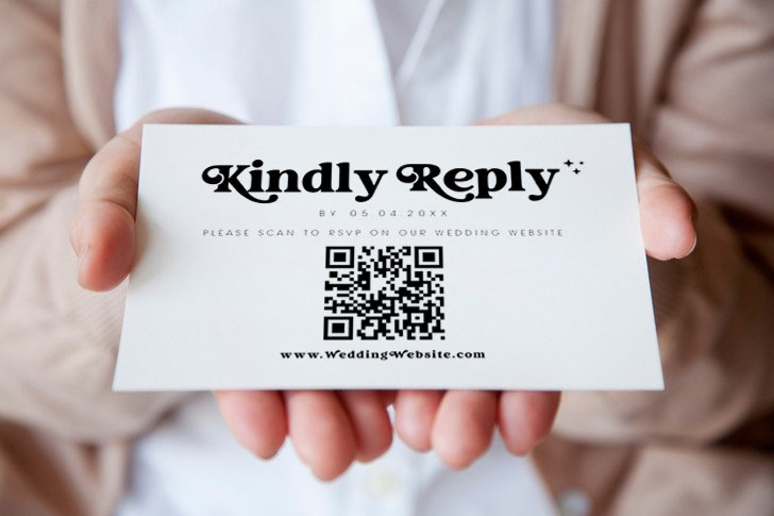 Konnor | QR Code Response Card Template, Retro RSVP Card Template ...