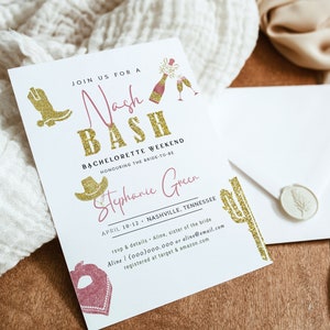 Nashville Bachelorette Reiseplan, Nash Bash Bachelorette Reiseplan, Nash bash Evite, Nash Bash Einladung, Bachelorette Reiseplan Bild 3