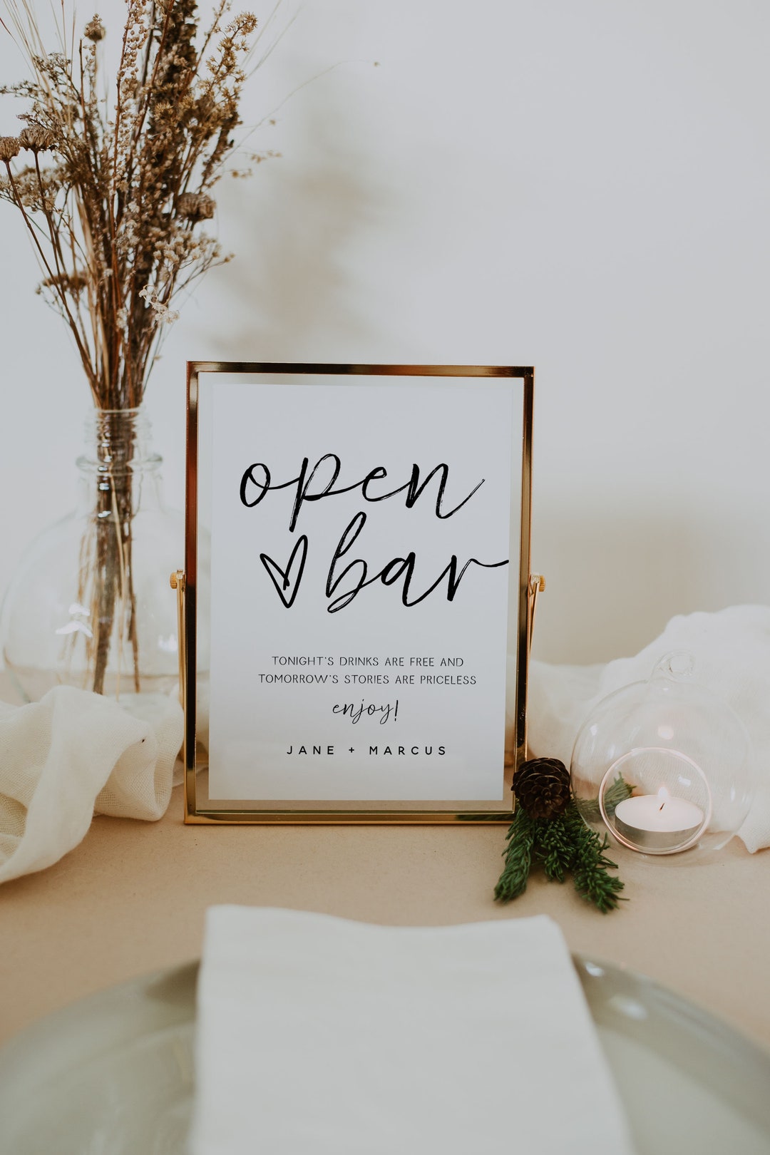 JILL Printable Open Bar Sign, Funny Open Bar Sign Instant Download