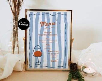 Bar Menu Template Italian Summer Cin Cin Cheers Drink Wedding Bar Menu Bridal Shower Hand Drawn Birthday Bar Menu La Dolce Vita Style Canva