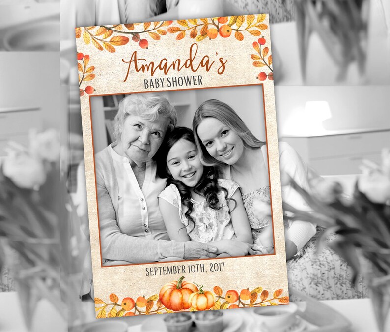 Fall Baby Shower Photo Booth Frame Autumn Image 0