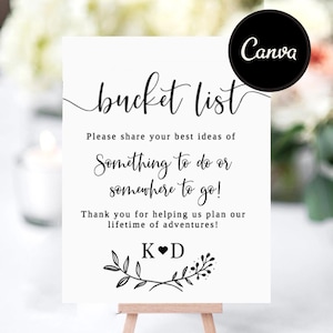 Bucket List Hochzeit, Bucket List Hochzeit, Bucket List Gästebuch, Hochzeitsgästebuch Ideen, Bucket List druckbar, Bucket Card inklusive