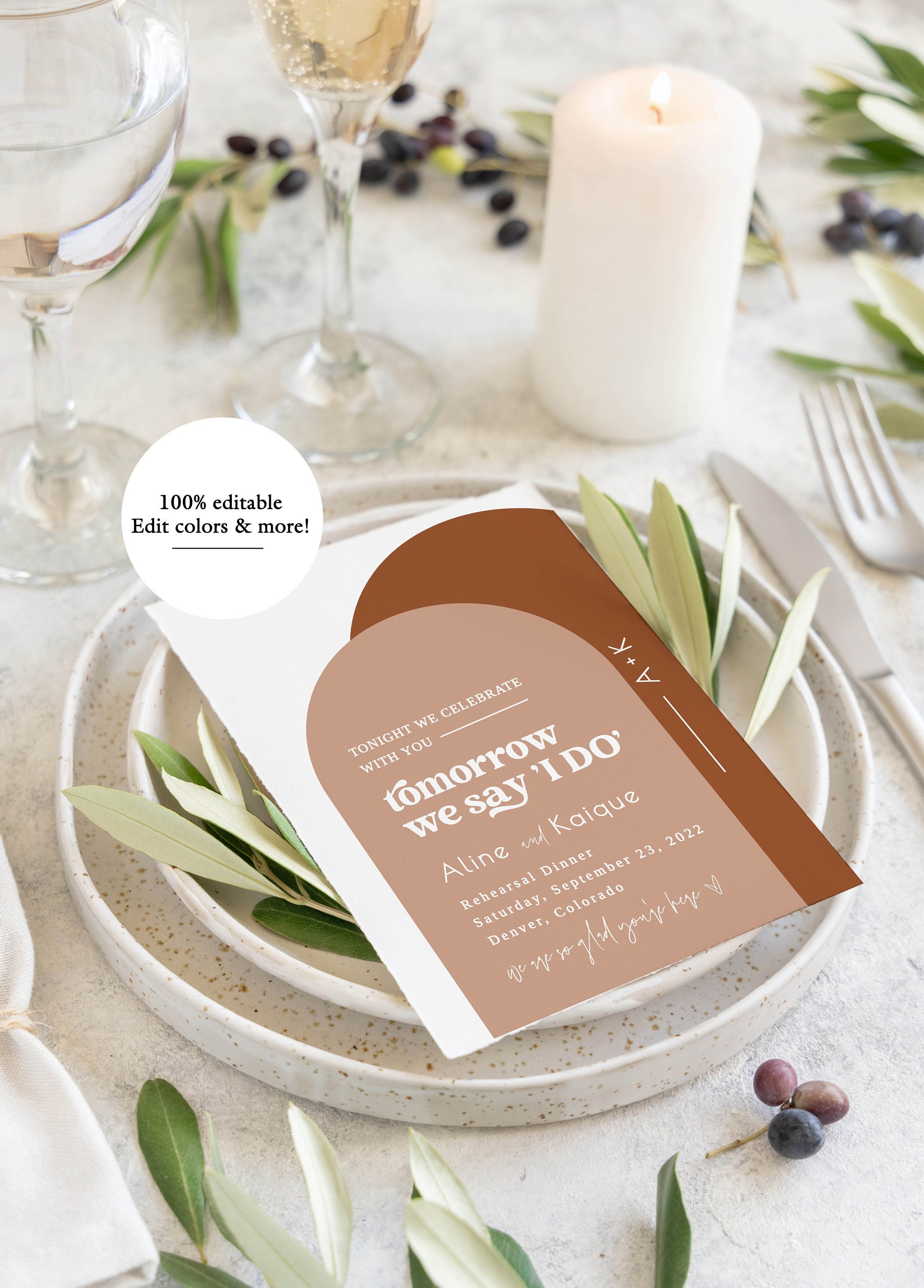 Terracotta Arched Wedding Rehearsal Dinner Wedding Rehearsal Dinner Napkins Tonight We Celebrate With You Tomorrow We Say I