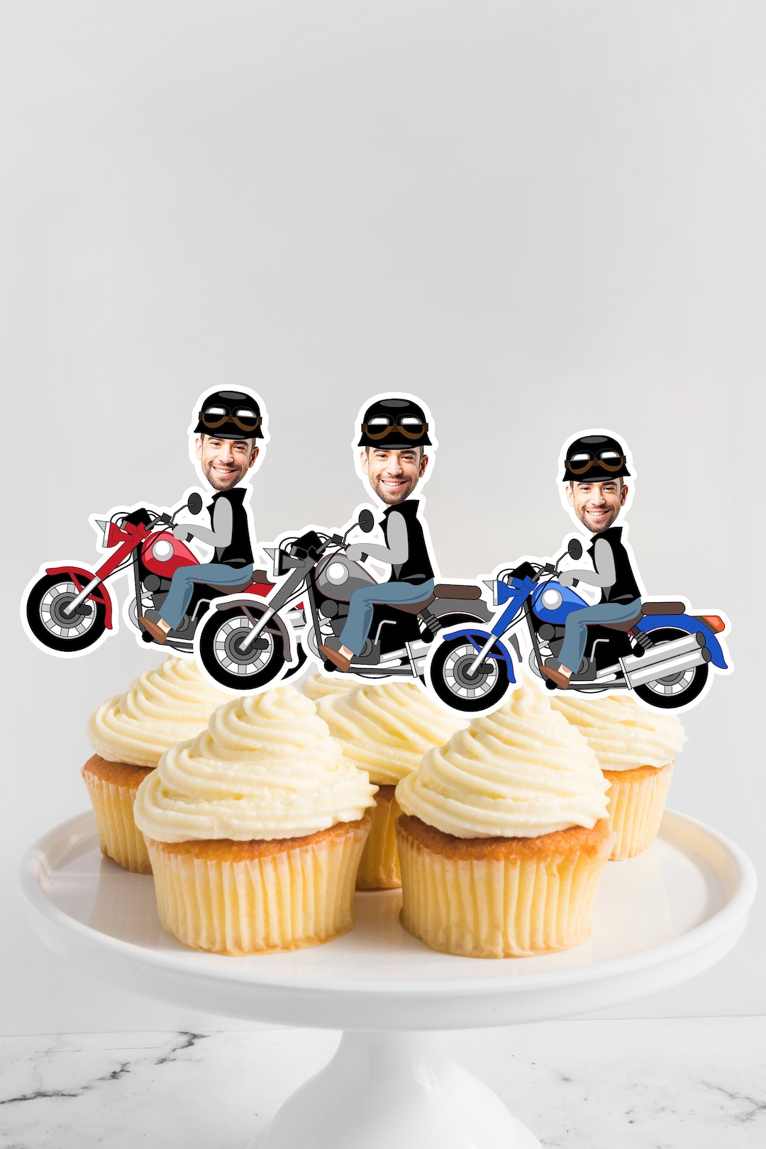 Motorcycle Cupcake Topper, Motorcycle Birthday Party Decor, Motorbike ...