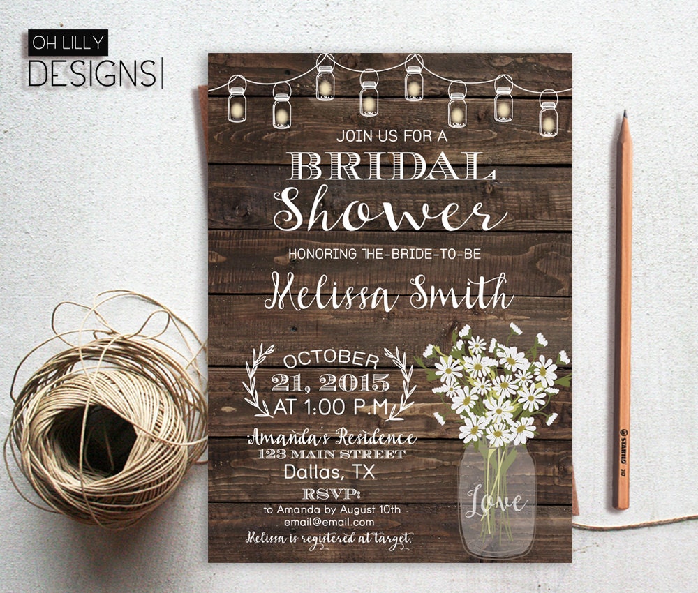 Printable Bridal Shower Invite Fall Bridal Shower Invitation Etsy