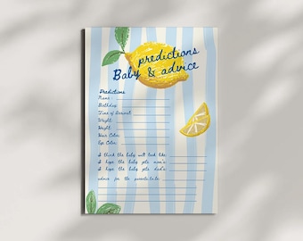 Italian Baby Shower Predictions and Advice Card Template, Ciao Bambino Italy Baby Shower Games, Ciao Baby Shower Games, Editable Baby Games