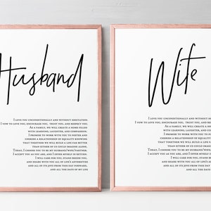 Wedding Vows Wall Art, Vows Print Art, Anniversary gift, Valentines Gifts For Her, Valentines gifts for husband, Digital Download Gift
