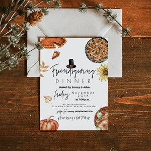 Friendsgiving Invitation Editable, Friendsgiving Dinner Invitation Template, Editable Friendsgiving Invitation, Friendsgiving Dinner, Evite image 3