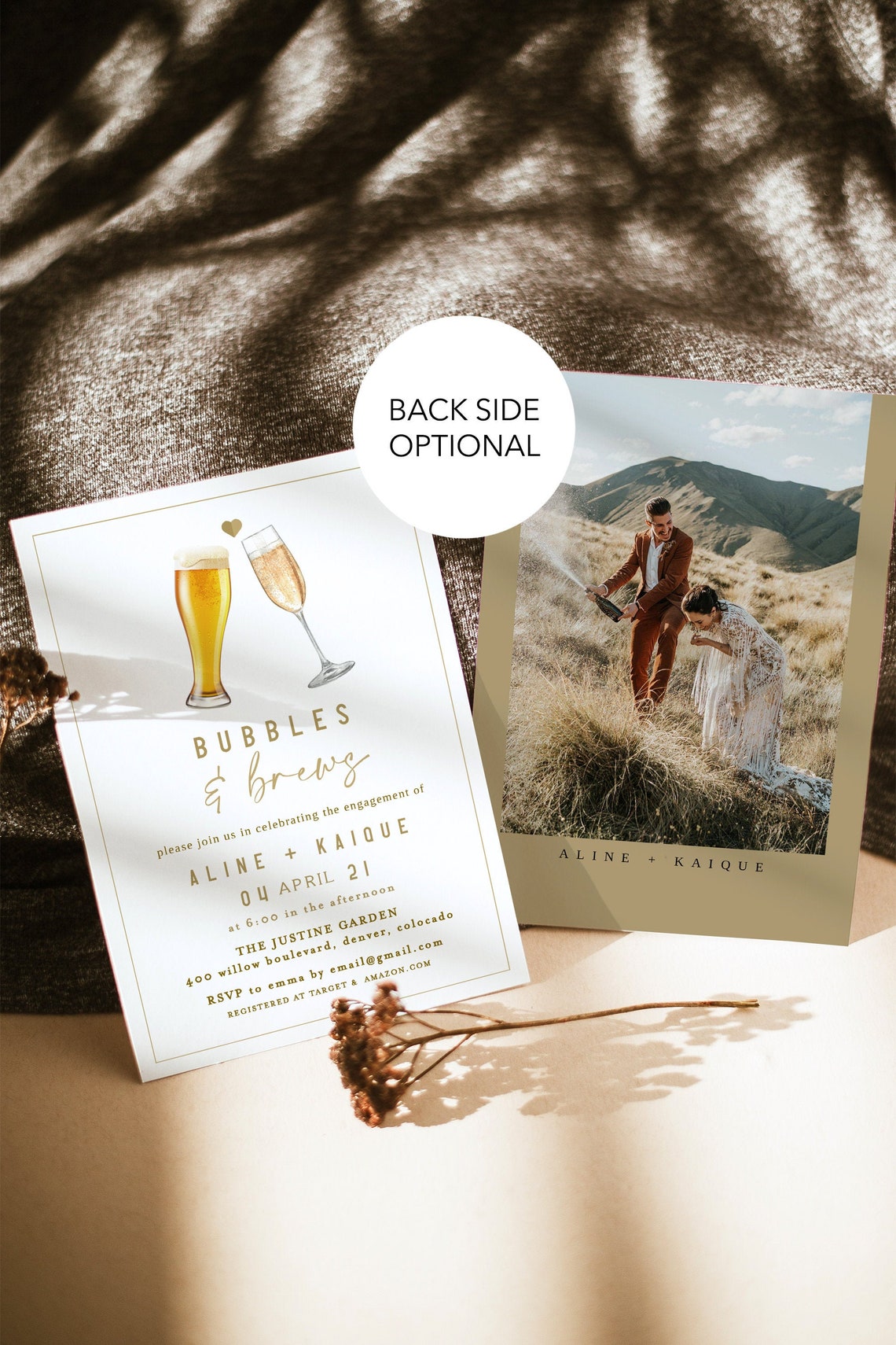 Bubbles and Brews Couple Shower Invitation Template Bubbles Etsy