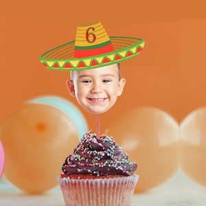 Sombrero Hut Fiesta Foto Cupcake Toppers, Geburtstag Fiesta Decor Kuchendeckel, Fiesta Party Decor, Kuchen Topper Printable, Mexikanische Party