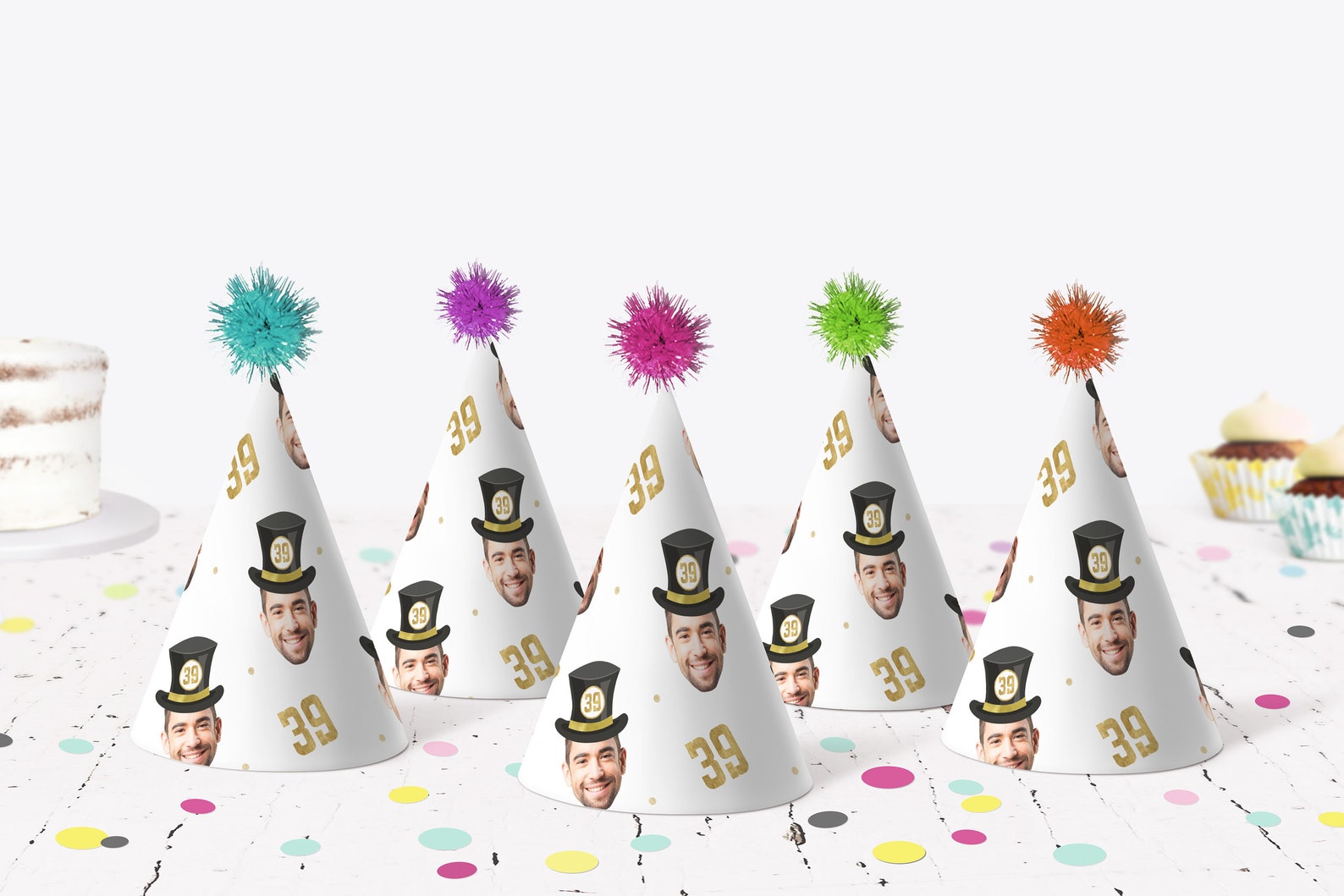 Birthday Party Hats Adults Printable Birthday Party Hats Etsy