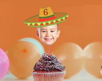 Sombrero Hat Fiesta Photo Cupcake 