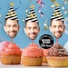 Photo Cupcake Toppers (30th, 40th, 50th, 60, 75) Digital File, Birthday Decor, 30th birthday for him decorations, Cupcake, Photo, ANY AGE 