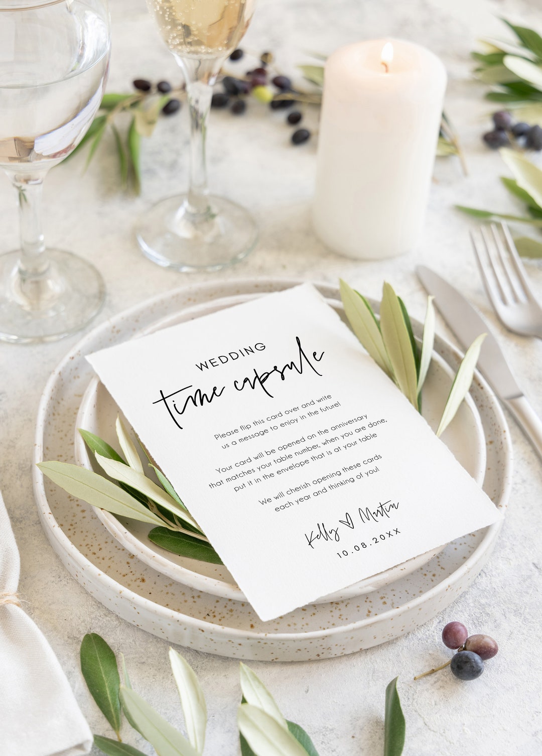 Wedding Time Capsule Template, Wedding Reception Game Printable, Modern ...