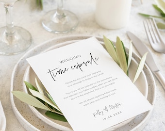 Wedding Time Capsule Template, Wedding Reception Game Printable, Modern Wedding Party Games Icebreaker for Guests DIY